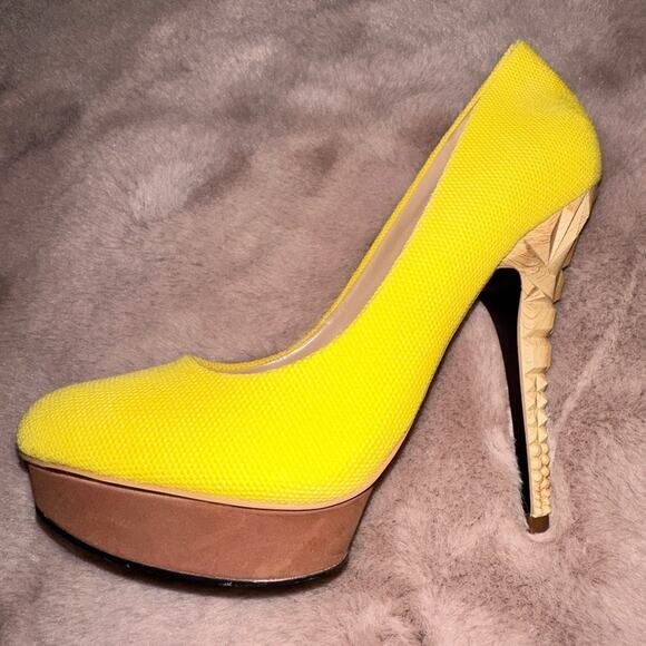 Rachel Roy Yellow Platform KEEDAN Size 7 - Picture 6 of 7